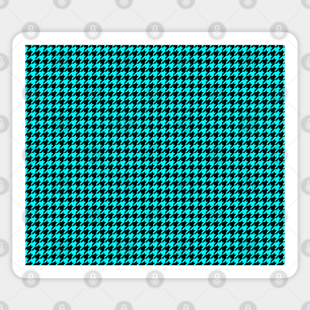 Black and Turquoise Houndstooth Sticker by CraftyCatz